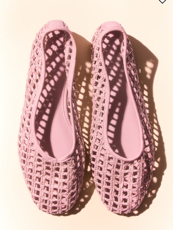 H&M Shoes - H&M Pink Woven Ballet Flats - Slip-On Casual Women's Shoes